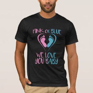 Roze of blauw we houden van je Baby, laat cadeautj T-shirt