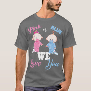 Roze of blauw We houden van je Baby shower-endr-st T-shirt