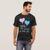 Roze of blauw We houden van je Baby shower T-shirt (Voorkant volledig)