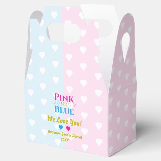 Roze of blauw, we houden van je! Geslacht Bedankdoosjes (Geopend)