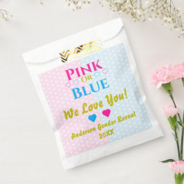 Roze of blauw, we houden van je! Geslacht Bedankzakje