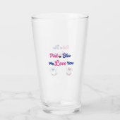 Roze of blauw We houden van je geslacht Glas (Achterkant)