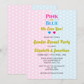 Roze of blauw, we houden van je! Geslacht Kaart (Voorkant / Achterkant)