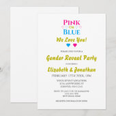Roze of blauw, we houden van je! Geslacht Kaart (Voorkant / Achterkant)