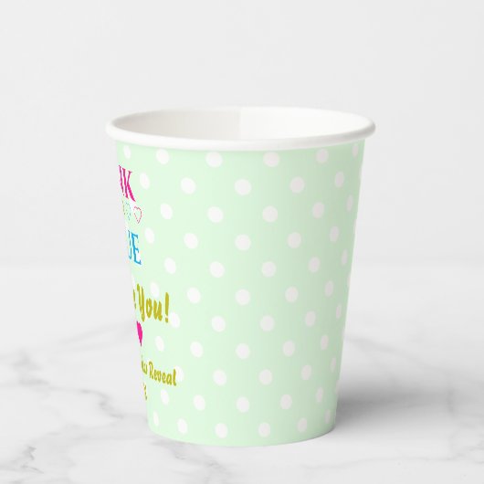 Roze of blauw, we houden van je! Geslacht Papieren Bekers (Links)