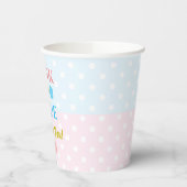 Roze of blauw, we houden van je! Geslacht Papieren Bekers (Links)