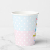 Roze of blauw, we houden van je! Geslacht Papieren Bekers (Rechts)