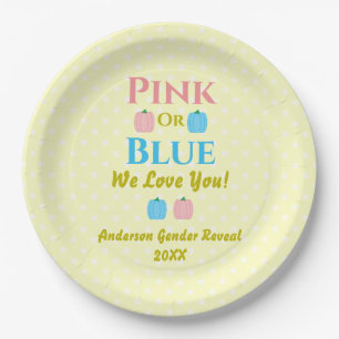 Roze of blauw, we houden van je! Geslacht Papieren Bordje
