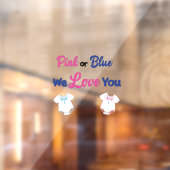 Roze of blauw We houden van je geslacht Raamsticker (Vel 2)