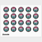 Roze of blauw, we houden van je geslacht ronde sticker (Vel)