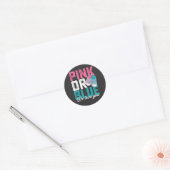 Roze of blauw, we houden van je geslacht ronde sticker (Envelop)