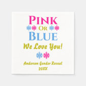 Roze of blauw, we houden van je! Geslacht Servet (Voorkant)