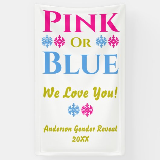 Roze of blauw, we houden van je! Geslacht Spandoek (Verticaal)