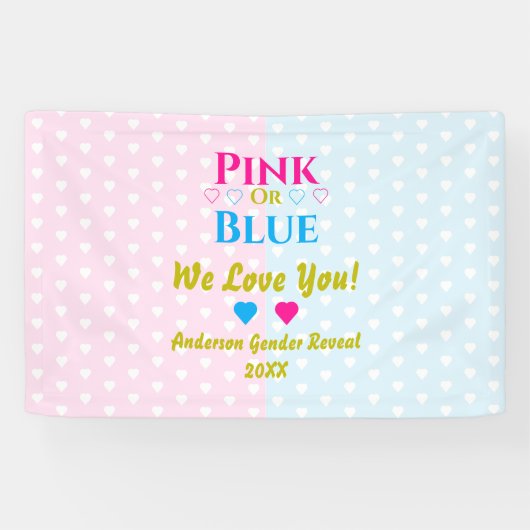 Roze of blauw, we houden van je! Geslacht Spandoek (Horizontaal)
