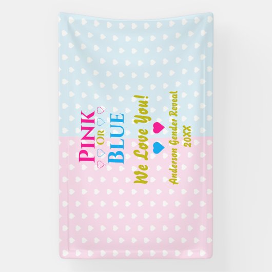 Roze of blauw, we houden van je! Geslacht Spandoek (Verticaal)