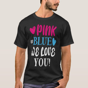 Roze of blauw We houden van je geslacht T-shirt