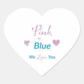 Roze of blauw We houden van je hart Hart Sticker