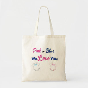 Roze of Blauw We houden van je met Layette Bodysui Tote Bag