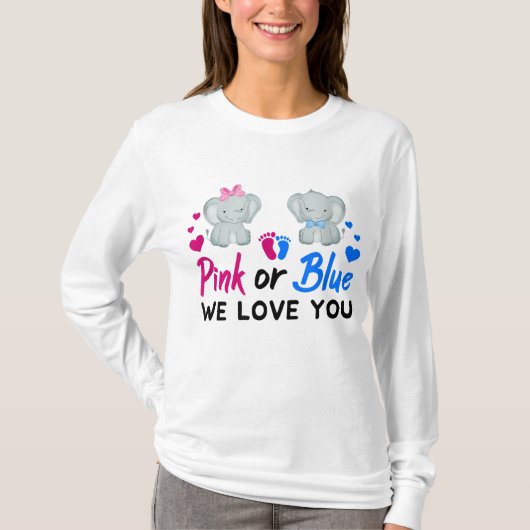 Roze of blauw We houden van je moeder papa Baby Ge T-shirt (Voorkant)