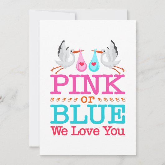 Roze of blauw We houden van je sekse die je in een Feestdagenkaart (Voorkant)