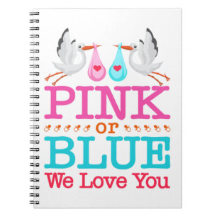 Roze of blauw We houden van je sekse die je in een Notitieboek