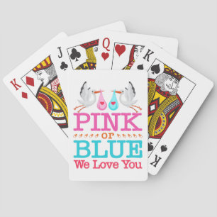 Roze of blauw We houden van je sekse die je in een Pokerkaarten