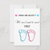 Roze of blauw we kunnen niet wachten om je kaart t (Voorkant)