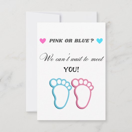 Roze of blauw we kunnen niet wachten om je kaart t (Voorkant)