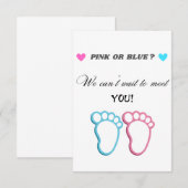 Roze of blauw we kunnen niet wachten om je kaart t (Voorkant / Achterkant)