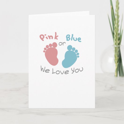 Roze of blauw We Love You Gender Reveal Baby showe (Voorkant)