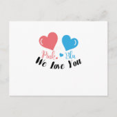 Roze of blauw We Love You Gender Reveal Baby showe Uitnodiging Briefkaart (Voorkant)
