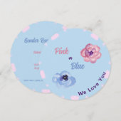 Roze of Blauw We Love You Waterverf Flowers Kaart (Voorkant / Achterkant)