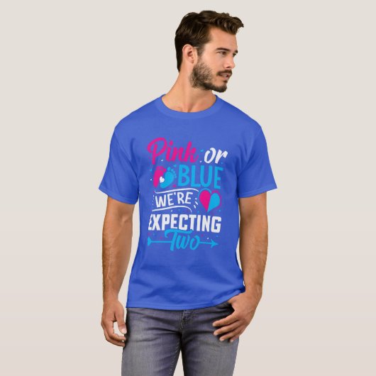 Roze of blauw, we verwachten er twee (3) t-shirt (Voorkant volledig)