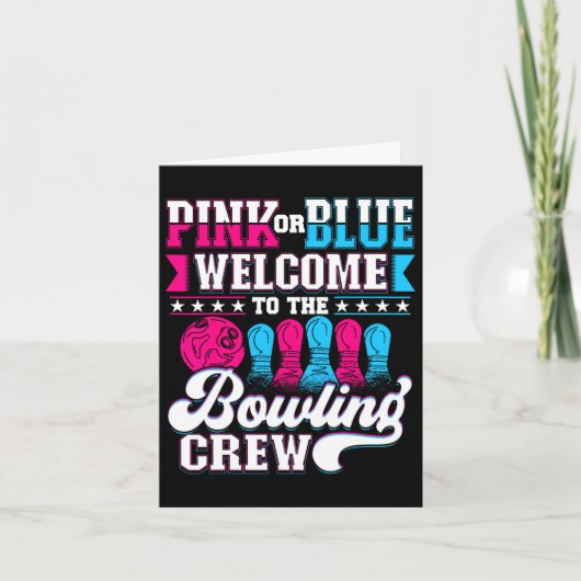 Roze of blauw welkom bij de Bowling-bemanning Kaart (Voorkant)