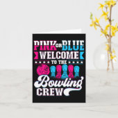 Roze of blauw welkom bij de Bowling-bemanning Kaart (Gele Bloem)