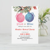 Roze of Blauw Winter Geslacht Onthullen Party Uitn Kaart (Staand voorkant)