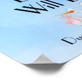 Roze of blauw zal Baby douchen Poster (Hoek)