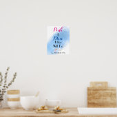 Roze of blauw zal Baby douchen Poster (Keuken)