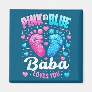 Roze of blauwe baba houdt van geslacht onthulling magneet