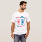 Roze of Blauwe Baby Gender Reveal T-shirt (Voorkant volledig)