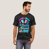 Roze of blauwe Baby kondiging genderteam onthullen T-shirt (Voorkant volledig)