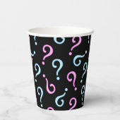 Roze of blauwe Baby onthulling Papieren Bekers (Achterkant)