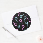 Roze of blauwe Baby onthulling Ronde Sticker (Envelop)
