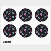 Roze of blauwe Baby onthulling Ronde Sticker (Vel)