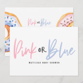 Roze of blauwe baby shower aankondiging (Voorkant / Achterkant)