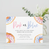 Roze of blauwe baby shower aankondiging (Staand voorkant)