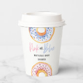 Roze of blauwe baby shower partij papieren bekers (Achterkant)