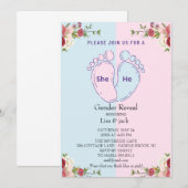 Roze of blauwe baby voet kaart (Voorkant / Achterkant)