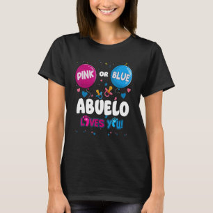 Roze of blauwe ballon Abuelo houdt van je geslacht T-shirt