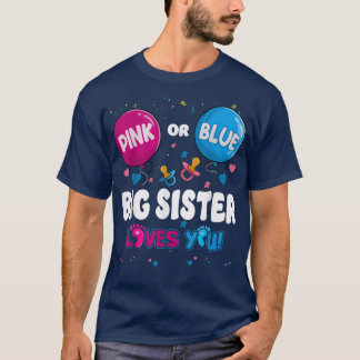 Roze of blauwe ballon Big Brother houdt van je ges T-shirt